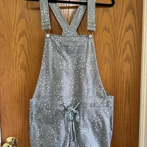 Gray Star Print Overalls